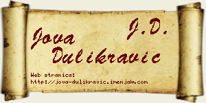 Jova Dulikravić vizit kartica